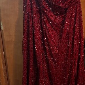 Elegant Red Sequin Gown